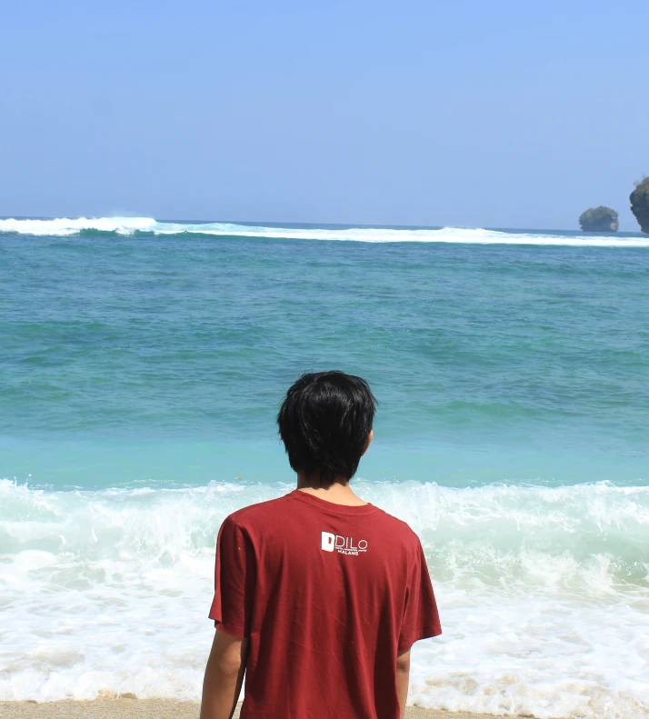 Didik Tri Susanto facing to beach